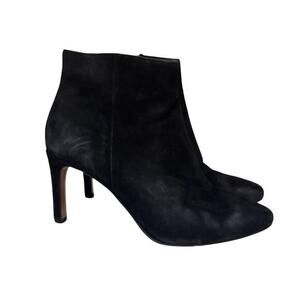 Banana‎ Republic Black Suede Leather Ankle Booties Heels Womens 6 Minimalist